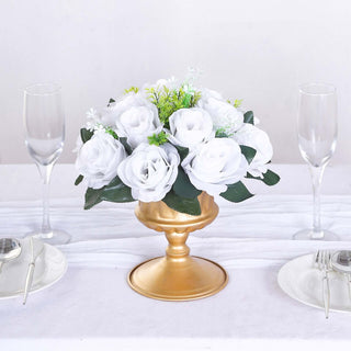 Elegant White Silk Rose Flower Balls for Stunning Centerpieces Elegant White Silk Rose Flower Balls for Stunning Centerpieces