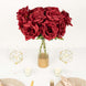 2 Bushes | 17inch Burgundy Premium Silk Jumbo Rose Flower Bouquet, Floral Arrangements