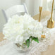 2 Bushes | 17inch White Artificial Silk Peony Flower Bouquets