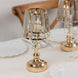 2-Pack 11\" Crystal Pendant Candle Holders Lamp Shade Style in Gold, Votive Candle Stand