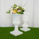2 Pack | 20inch PVC Urn Planter, Floral Pedestal Flower Pot White Plant Stand