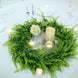 2 Pack | 22Inch Green Artificial Lifelike Boxwood Fern Mix Spring Wreaths