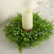 2 Pack | 4inch Green Artificial Fern Leaf Mix Pillar Candle Ring Wreaths