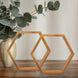 2 PC | Tall Hexagon Rustic Wood Centerpiece | Natural Geometric Terrarium | Honeycomb Storage Shelf
