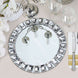 2 Pack | 13inch Silver Jeweled Rim Premium Glass Mirror Charger Plates