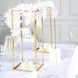 24inch Rectangular Gold Metal Wedding Flower Stand, Geometric Column Frame Centerpiece