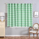 White/Mint Chevron Design Thermal Blackout Soundproof Curtains With Chrome Window Treatment Panels