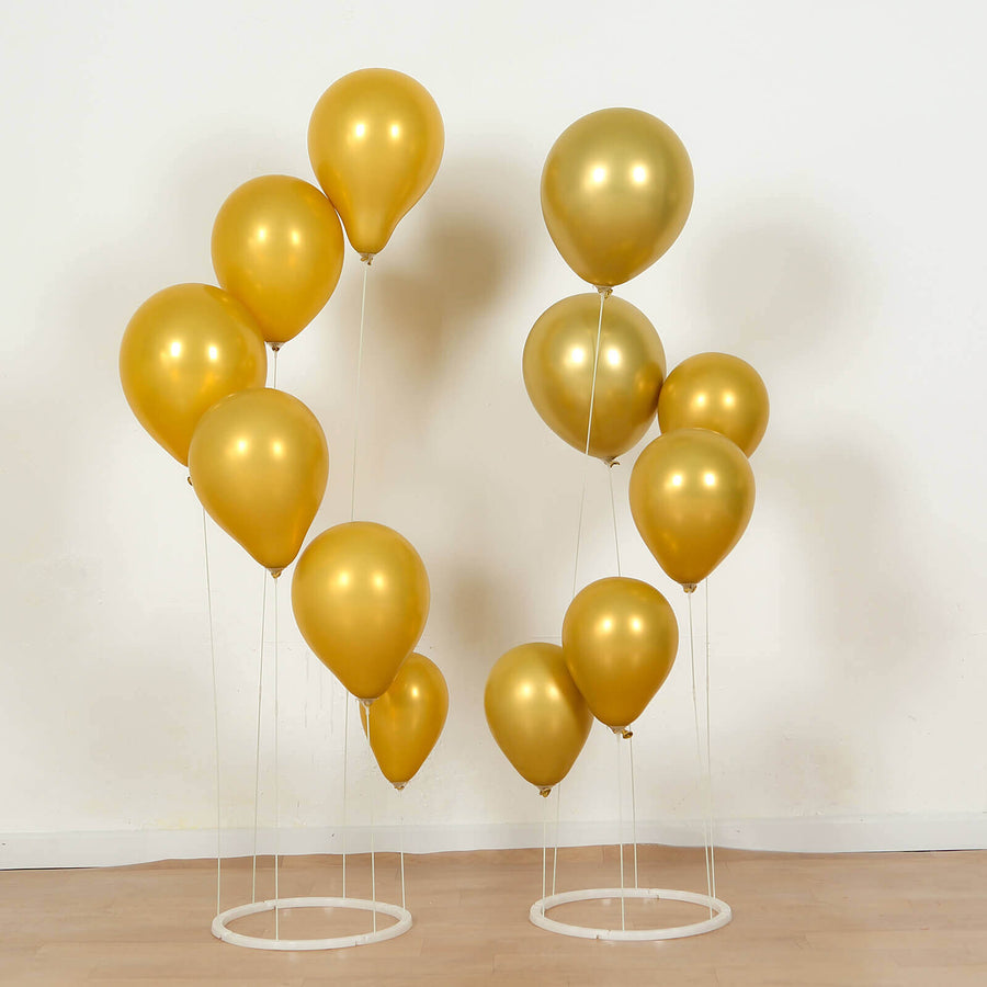 2-Pack 3ft Floating Balloon Floor Stand Kit – White Spiral Balloon Holder with Round Base#whtbkgd