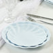 20 Pack Biodegradable Salad Plates in Light Blue – 7inch Swirl Scalloped Pastel Color