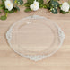 20-Pack Economy Plastic Round Charger Plates 13inch in Clear with Silver Embossed Baroque Rim
