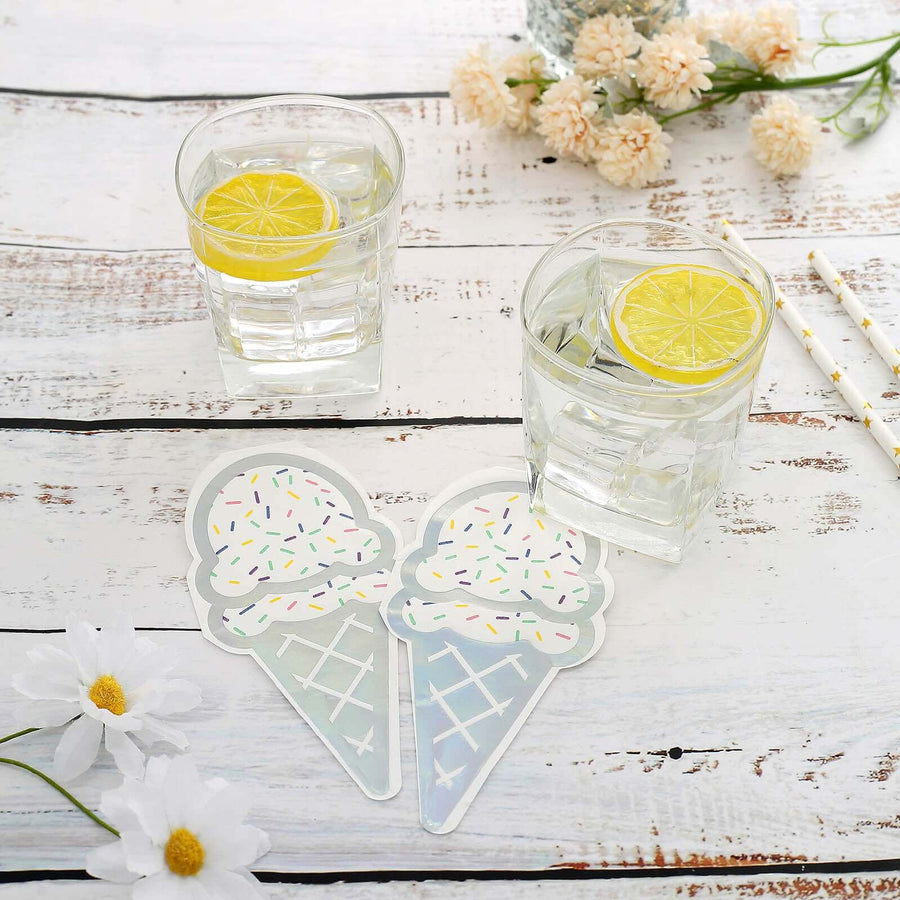 20 Pack | Cone Beverage Cocktail Napkins, Disposable Paper Napkins - 12x6inches