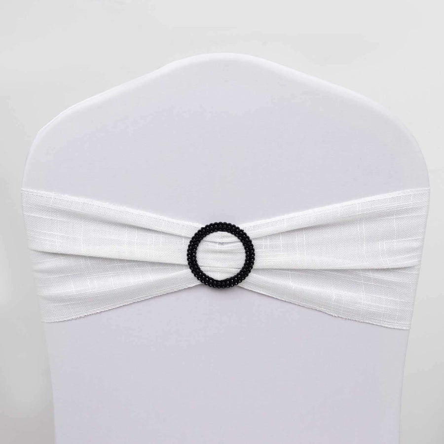 Black Diamond Circle Napkin Ring Pin Brooch, Rhinestone Chair Sash Bow Buckle