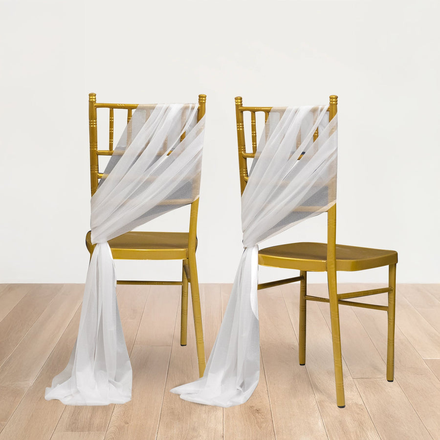 20-Pack Sheer Chair Drape Decor in White – 9ft Shimmer Sash