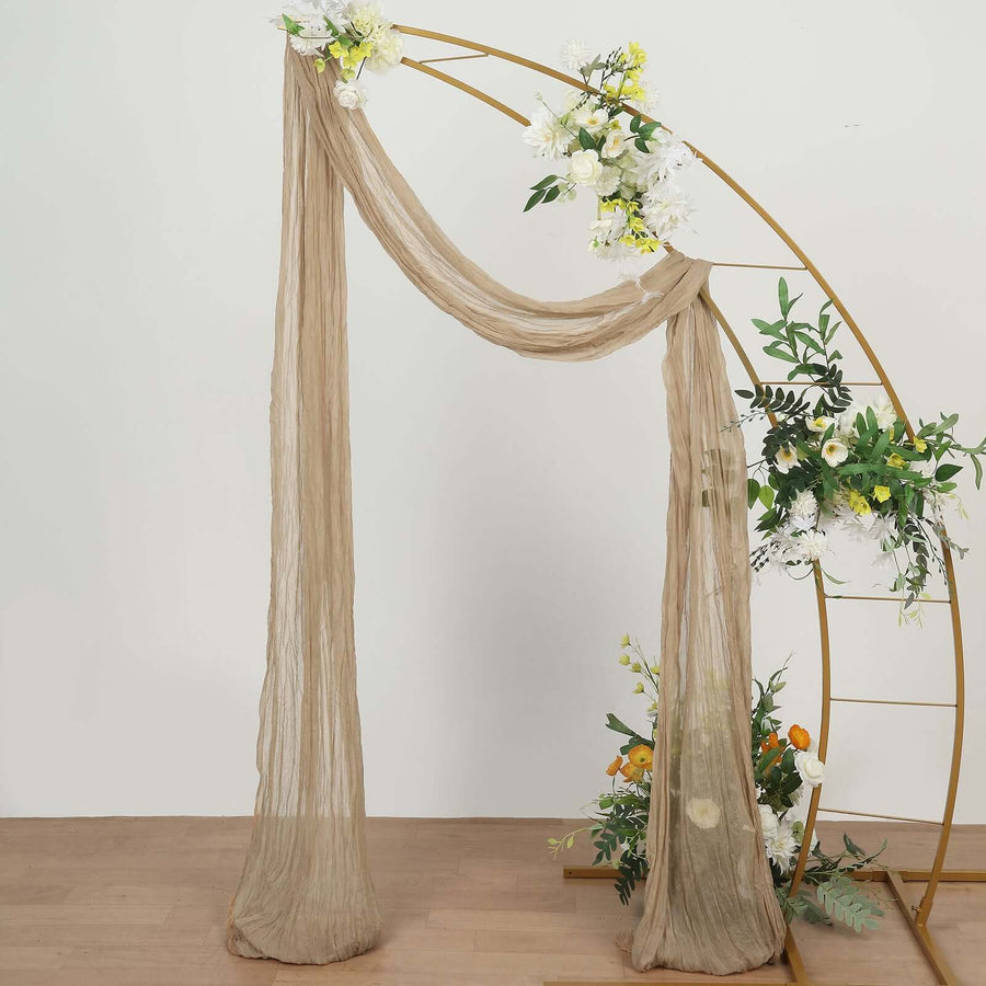 20ft Beige Gauze Cheesecloth Fabric Wedding Arch Drapery, Window Scarf Valance, Boho Decor Arbor