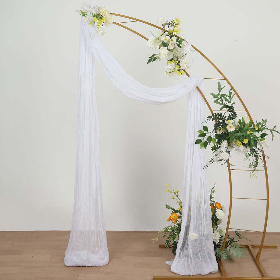 20ft White Gauze Cheesecloth Fabric Wedding Arch Drapery, Window Scarf Valance, Boho Decor