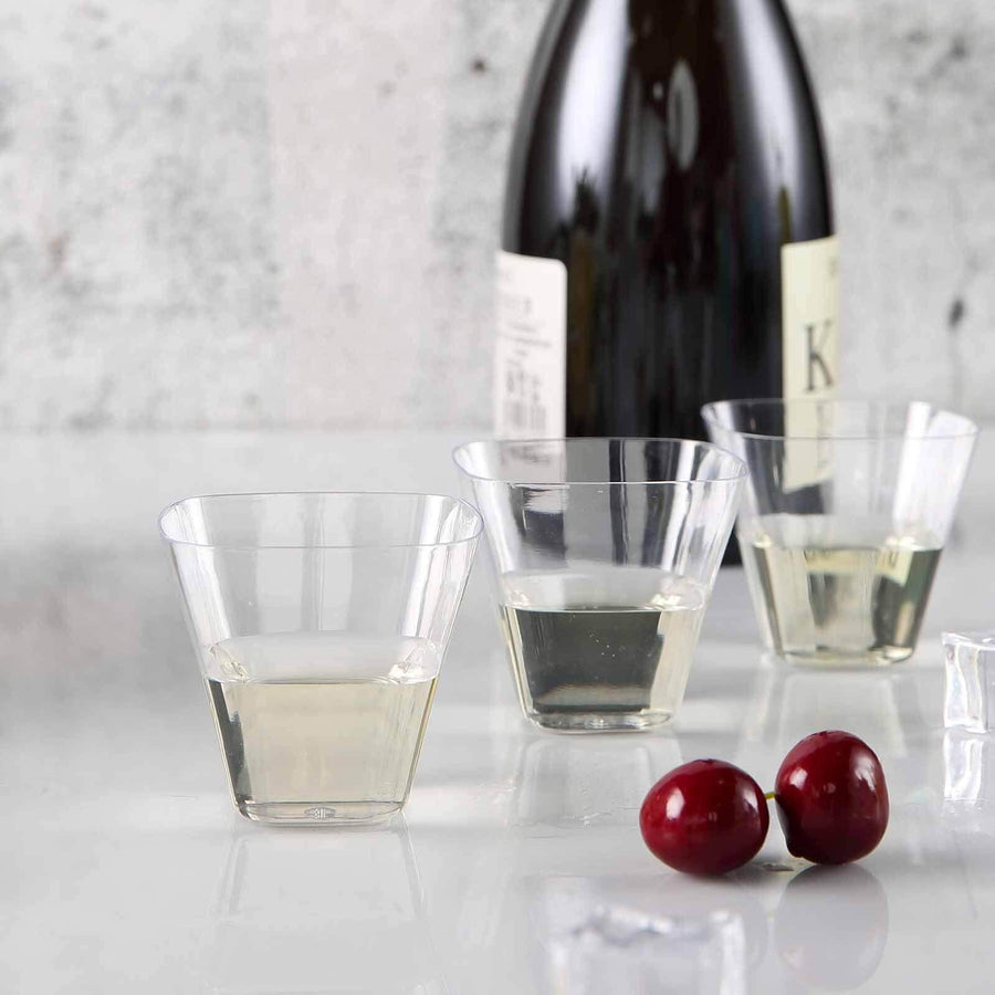 24 Pack | 4oz Clear Rounded Cube Plastic Cups, Disposable Dessert Cups