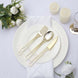 24 Pack | 7inch Gold Modern Hollow Handle Design Plastic Silverware Set