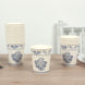 24 Pack Disposable Paper Cups in White Royal Blue Damask Floral Pattern, Elegant Party Cups