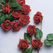 24 Roses | 2inch Red Artificial Foam Flowers With Stem Wire and Leaves