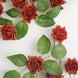 24 Roses 2inch Terracotta (Rust) Artificial Foam Flowers With Stem Wire and Leaves