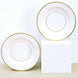 White Sunray Gold Rimmed 8inch Dessert Appetizer Paper Plates, Disposable Party Plates - 350 GSM