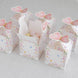 25 Pack White Pink Glitter Butterfly Top Candy Gift Boxes, Spring Floral Party Favor Boxes