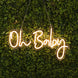 26Inch Oh Baby Neon Light Sign, LED Reusable Wall Décor Lights With 5ft Hanging Chain