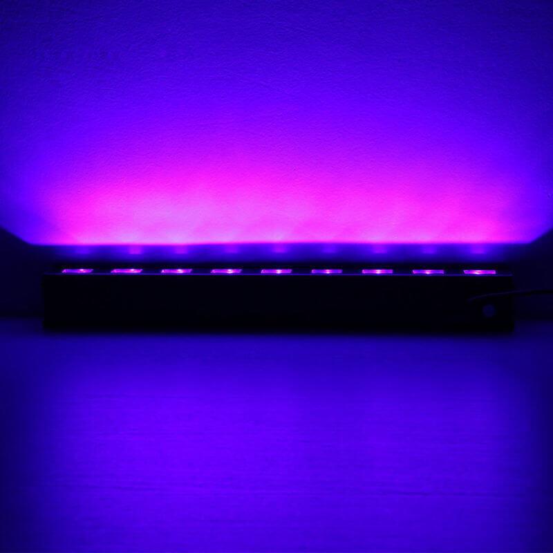 LED light bar with vibrant purple glow.