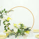 28Inch Gold Metal Round Hoop Wedding Centerpiece, Self Standing Table Floral Wreath Frame