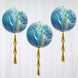 3 Pack | 13inches 4D Blue/Gold Marble Sphere Foil Helium or Air Balloons