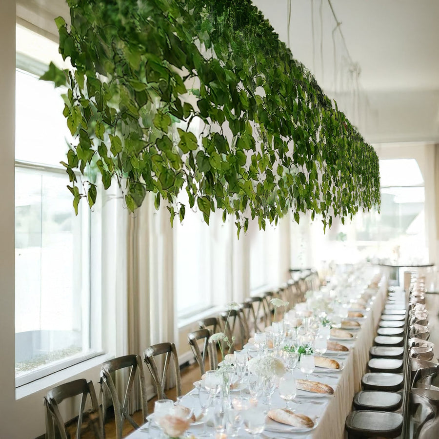 3-Pack Hanging Bush Vines - 3ft Artificial Greenery, Cottonwood Leaves for Walls, Arches & Event
