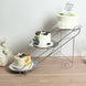 3-Tier Silver Cascading Metal Cupcake Stand With Round Mirror Trays, Cake Holder Dessert