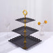 3-Tier 13inch Black Gold Lightweight Cupcake Stand Holder with Heart Wavy Edge