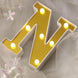 6" Gold 3D Marquee Letters | Warm White 7 LED Light Up Letters | N