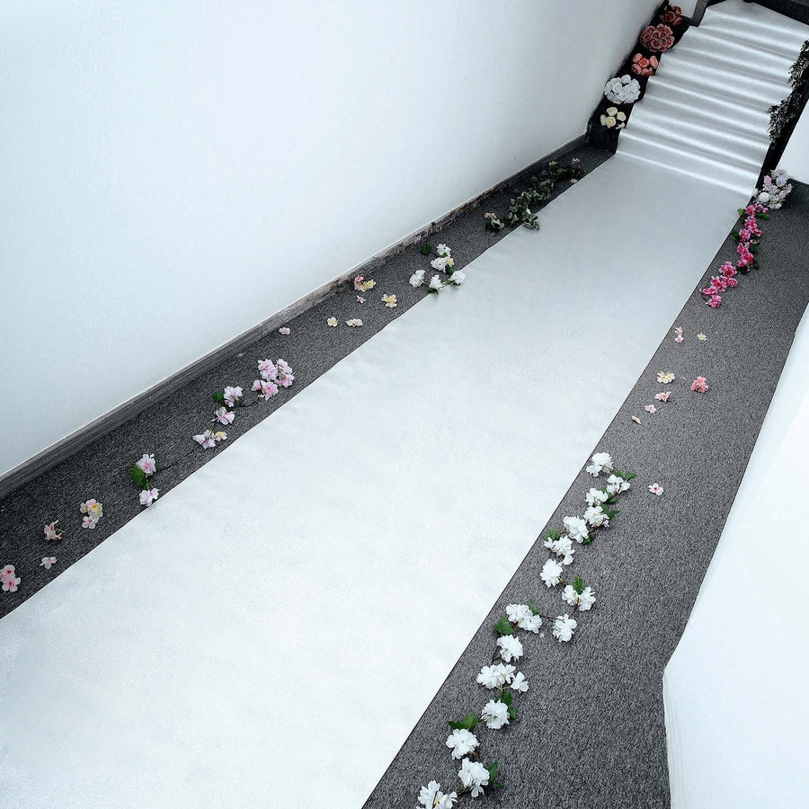 3ftx50ft Silver Sparkle Glitter Wedding Aisle Runner, Non-Woven Red Carpet Runner Prom, Hollywood