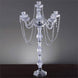 35inch Tall Silver 4 Arm Crystal Chandelier Taper Candlestick Candelabra Metal Candle Holder
