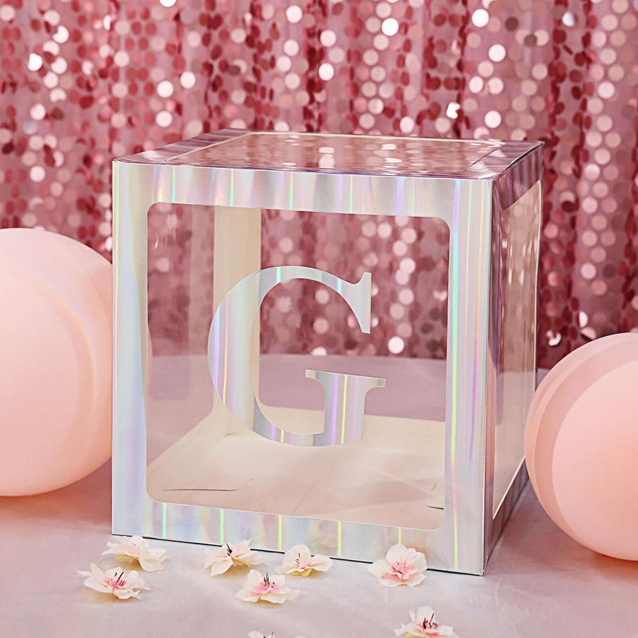 4 Pack - 5" Iridescent Alphabet Stickers Banner, Customizable Stick on Letters - G