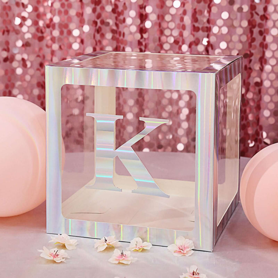 4 Pack - 5" Iridescent Alphabet Stickers Banner, Customizable Stick on Letters - K