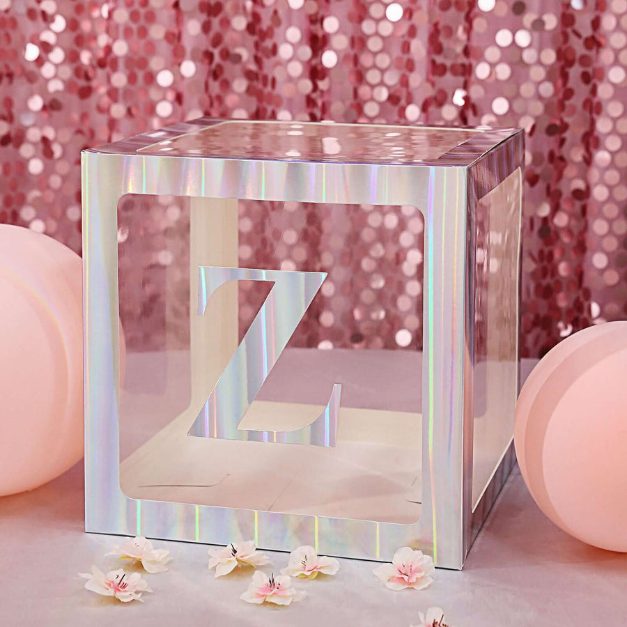 4 Pack - 5" Iridescent Alphabet Stickers Banner, Customizable Stick on Letters - Z