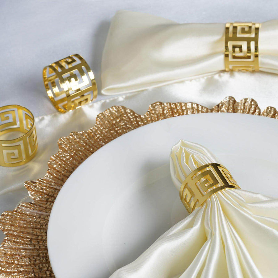 4 Pack Gold Plated Aluminium Alluring Napkin Rings