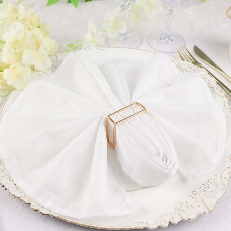 4 Pack | Gold Metal Hollow Square Napkin Rings, Modern Geometric Cube Napkin Holders