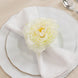 4-Pack Napkin Holders with Silk Peony Flower – Ivory Floral Napkin Rings for Dining Table Settings