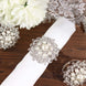 4 Pack | Pearl And Diamond Rhinestone Flower Silver Metal Napkin Rings