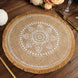 4 Pack | Natural 15inch Jute Fringe White Embroidery Print Placemats