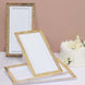 4 Pack | Gold and White 14inch Lace Print Rectangular Plastic Serving Trays