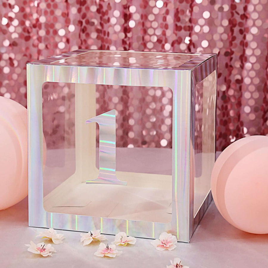 4 Pack - 5" Iridescent Large 0-9 Number Stickers Banner, Custom Milestone Age And Date Stick On Numbers - 1