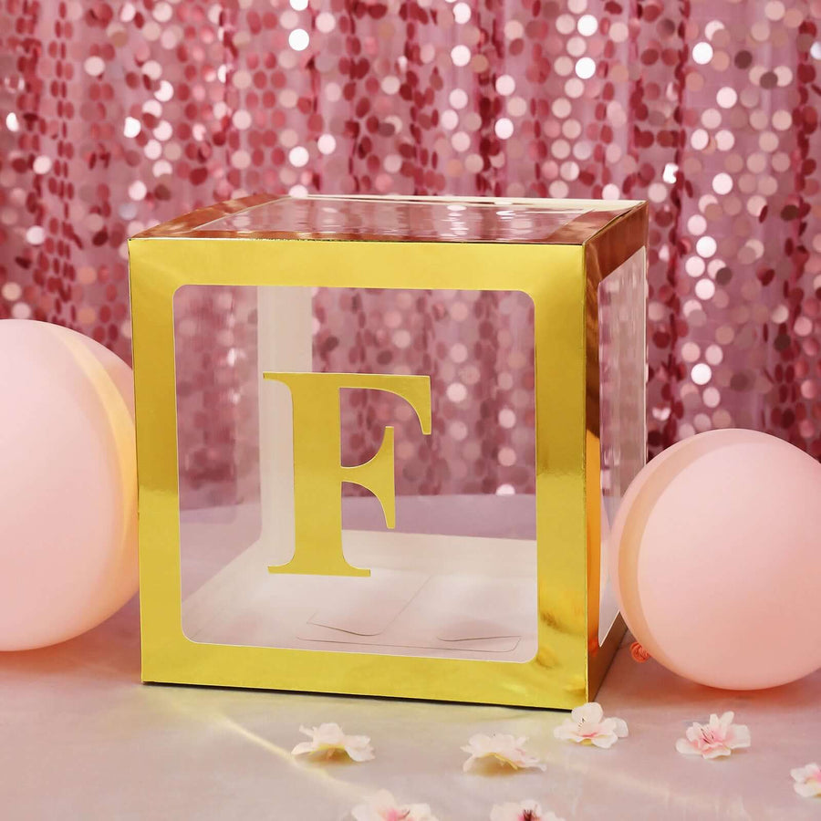 4 Pack - 5" Gold Large Alphabet Stickers Banner, Custom Text Stick On Letters - F