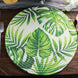 15inch Round Green Tropical Leaf Woven Cotton Table Placemats, Outdoor Braided Dining Placemats