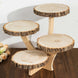15inch Tall 4-Tier Natural Rustic Wood Slice Cake Stand
