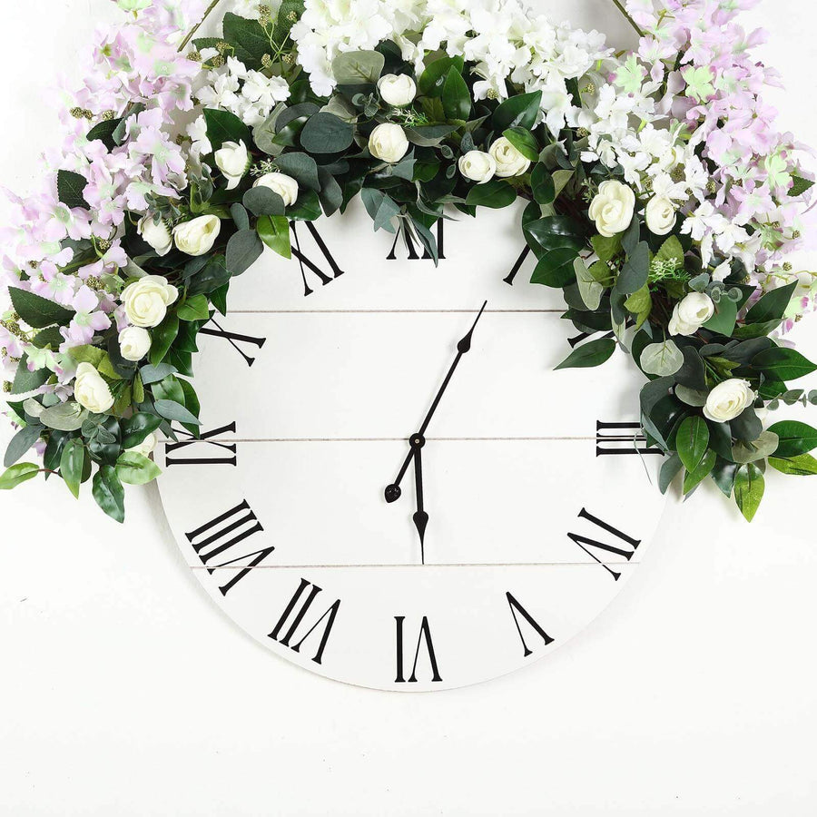 40" | Artificial Eucalyptus/Willow Leaf Ranunculus Flower Garland Vine